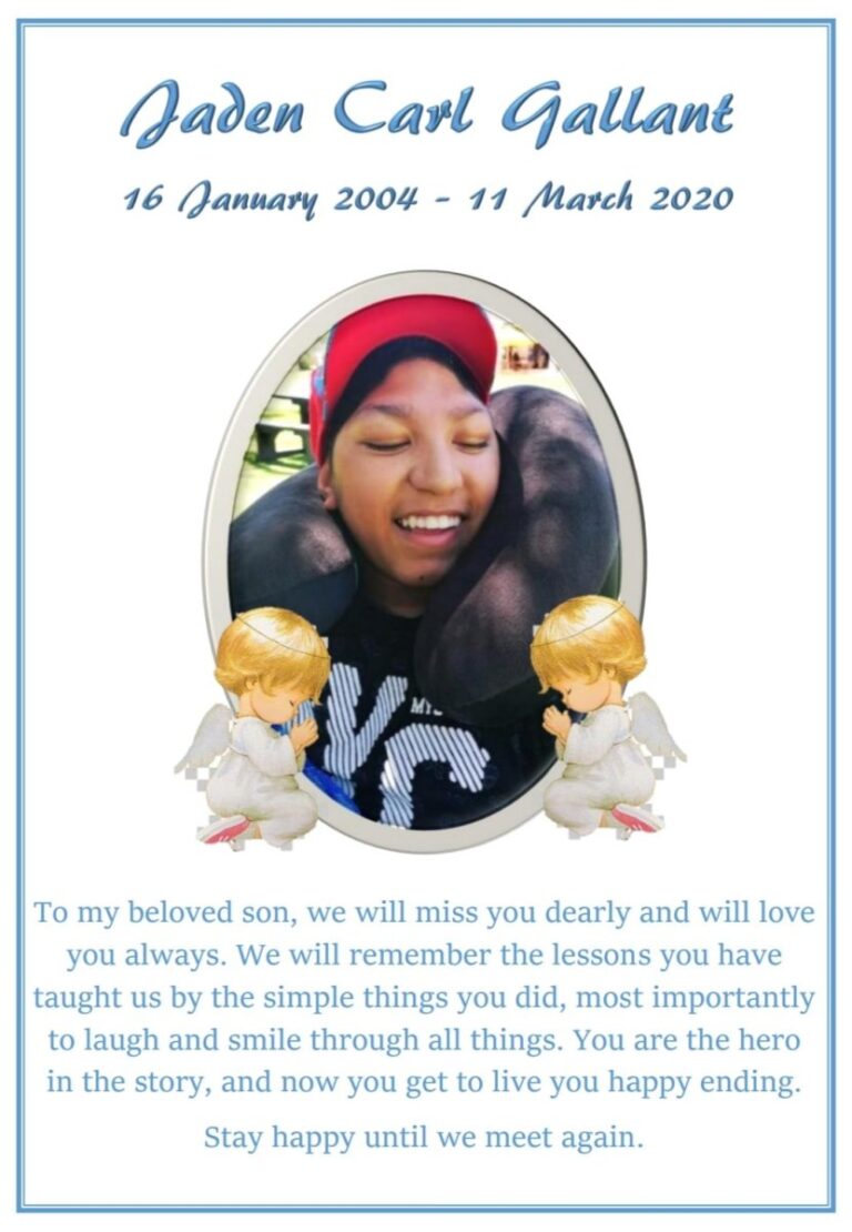 Jaden funeral notice