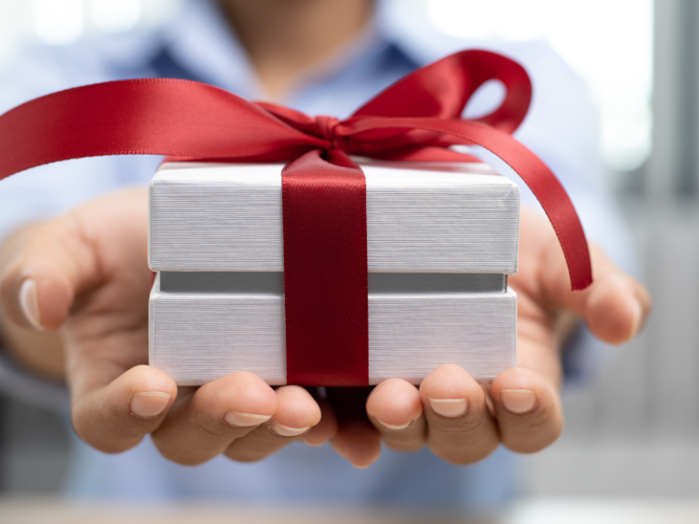 Beautifully wrapped present representing thoughtful gift giving.